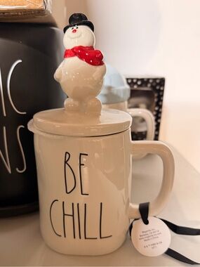 Rae Dunn Be Chill Ceramic Mug with Snowman Lid